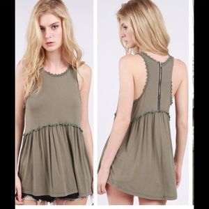 Babydoll Razorback sleeveless top